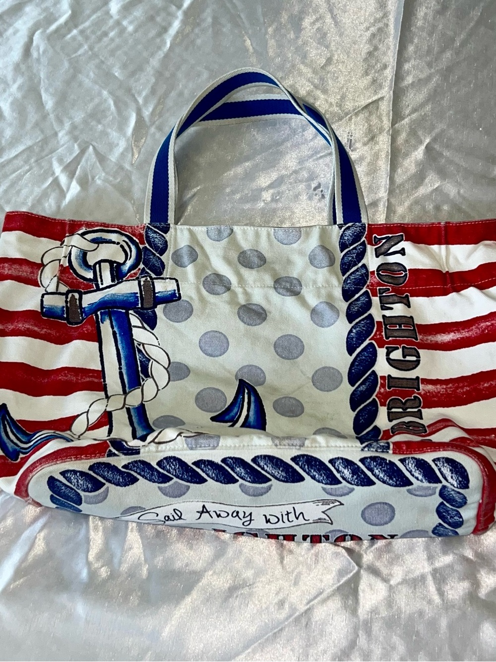 Brighton Nautical Anchor Tote Bag - Red, White & Blue